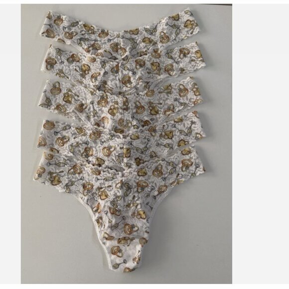 NEW Hanky Panky 5-Pack Print Original Rise Lace Thong One Size - Picture 1 of 5